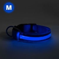 Guler LED - functioneaza cu baterie - marimea M - albastru