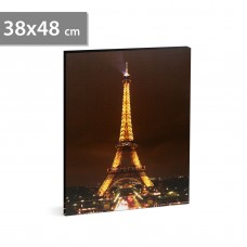 Tablou decorativ cu LED - Turnul Eiffel - 2 x AA, 38 x 48 cm