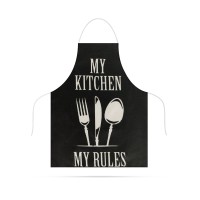 Șorț de bucătărie - 68 x 52 cm - My kitchen, My rules! (negru)