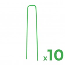Țăruși pentru fixarea gazonului artificial - metal - verde - 3 x 15 cm - 10 buc/pachet