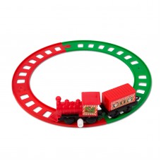 Tren de Crăciun - cu cheiță - roșu/verde - 20 cm